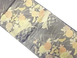 光悦垣に菊模様織り出し　袋帯